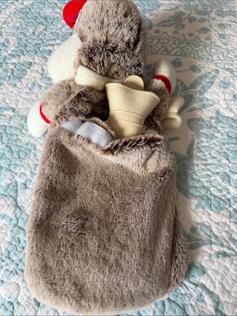 Plush Brown Hot Water Bottle Cover